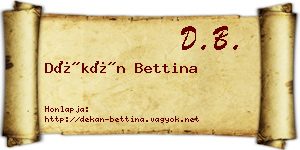 Dékán Bettina névjegykártya