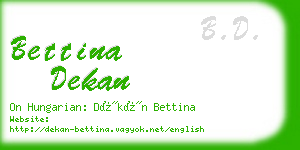 bettina dekan business card